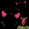 Light Up LED Devil Horn Headboppers Headband - Red